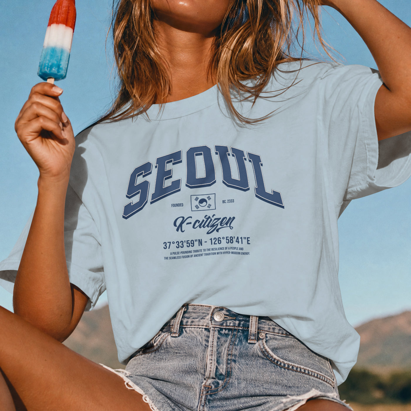 Seoul Republic Varsity Tee (Light Blue)