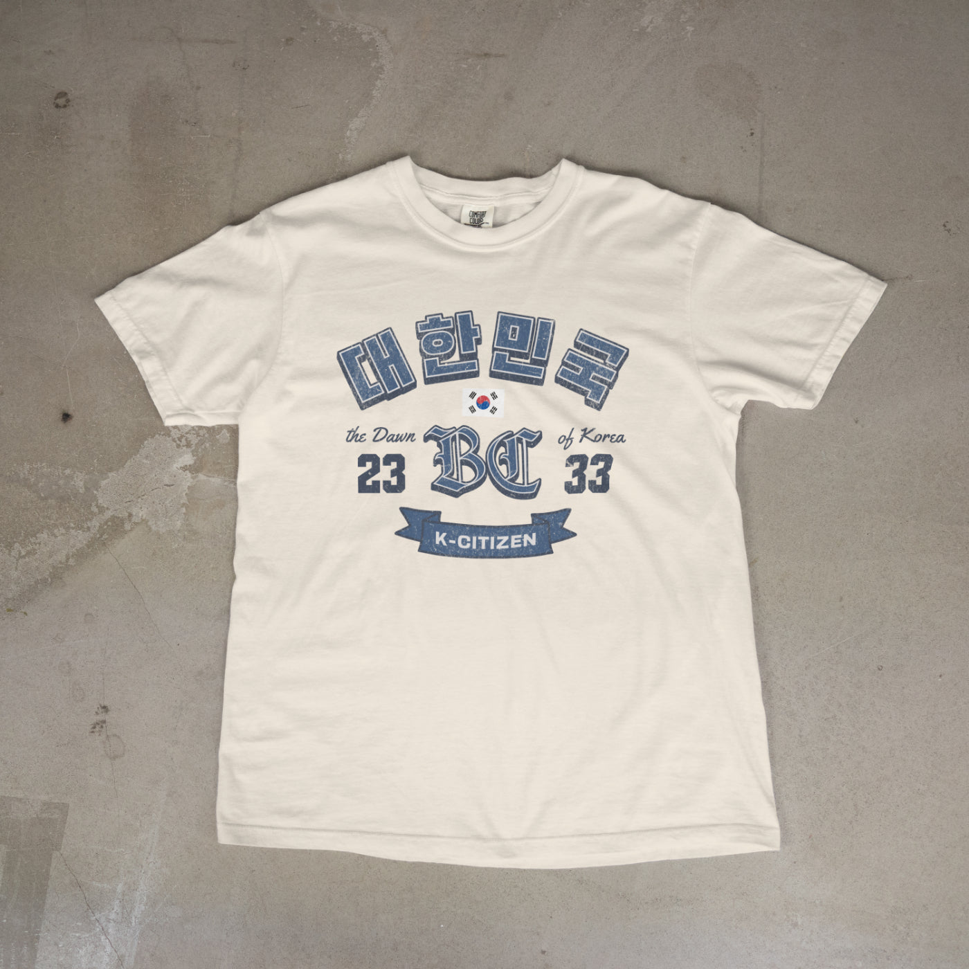Republic of Korea, Retro Collegiate T-Shirt (Ivory)