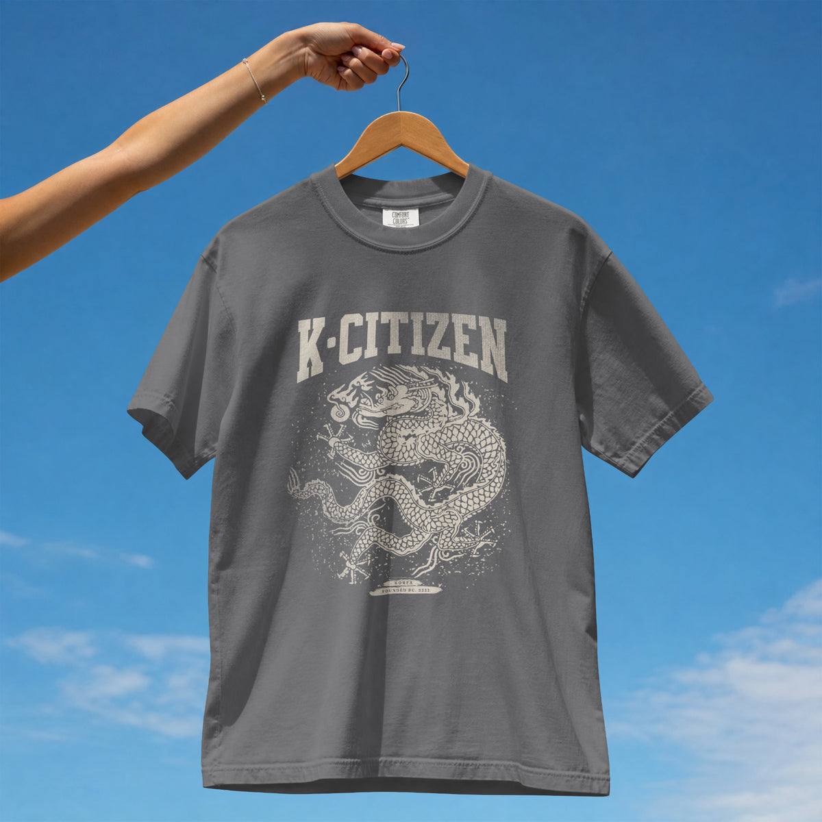 Royal Dragon Tee (Vintage Charcoal)