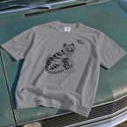 Tiger & Magpie Tee – Korean Folk Art (Cool Grey)