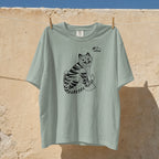 Tiger & Magpie Tee – Korean Folk Art (Bay Green)