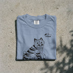Tiger & Magpie Tee – Korean Folk Art (Dusty Blue)