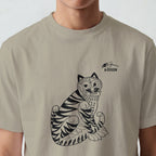 Tiger & Magpie Tee – Korean Folk Art (Khaki)