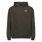 front view of a black color hoodie with korean minwha tiger print and k-citizen letters
