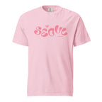 Light pink K-citizen bubble-letter Seoul graphic t-shirt