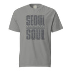 Gray t-shirt with 'Seoul South Korea' text on a white background