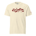 ivory t-shirt with a maroon retro style "Seoul" typo graphic 